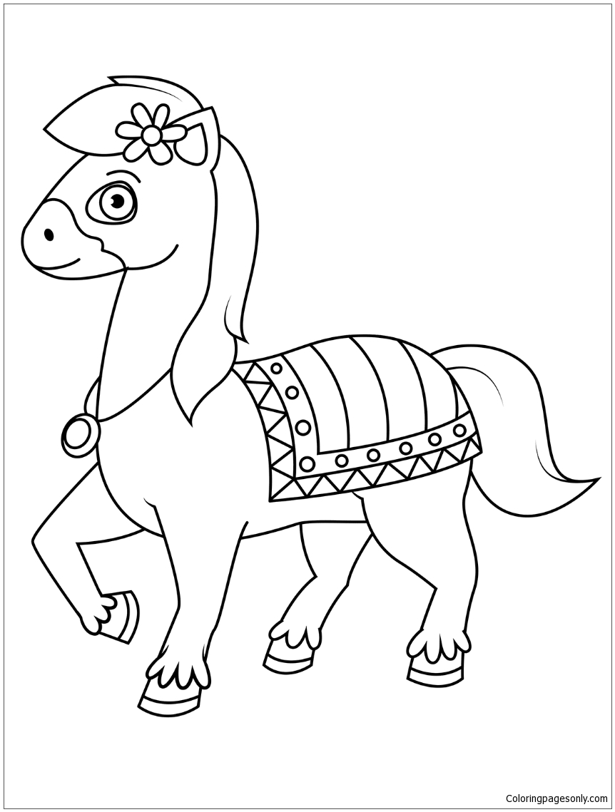 horse cartoon coloring pages