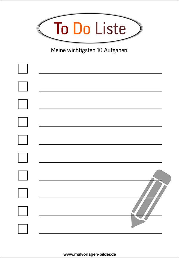 ausdrucken to do liste vorlage