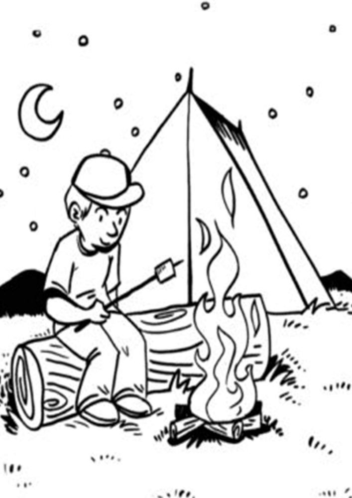 easy camping coloring pages