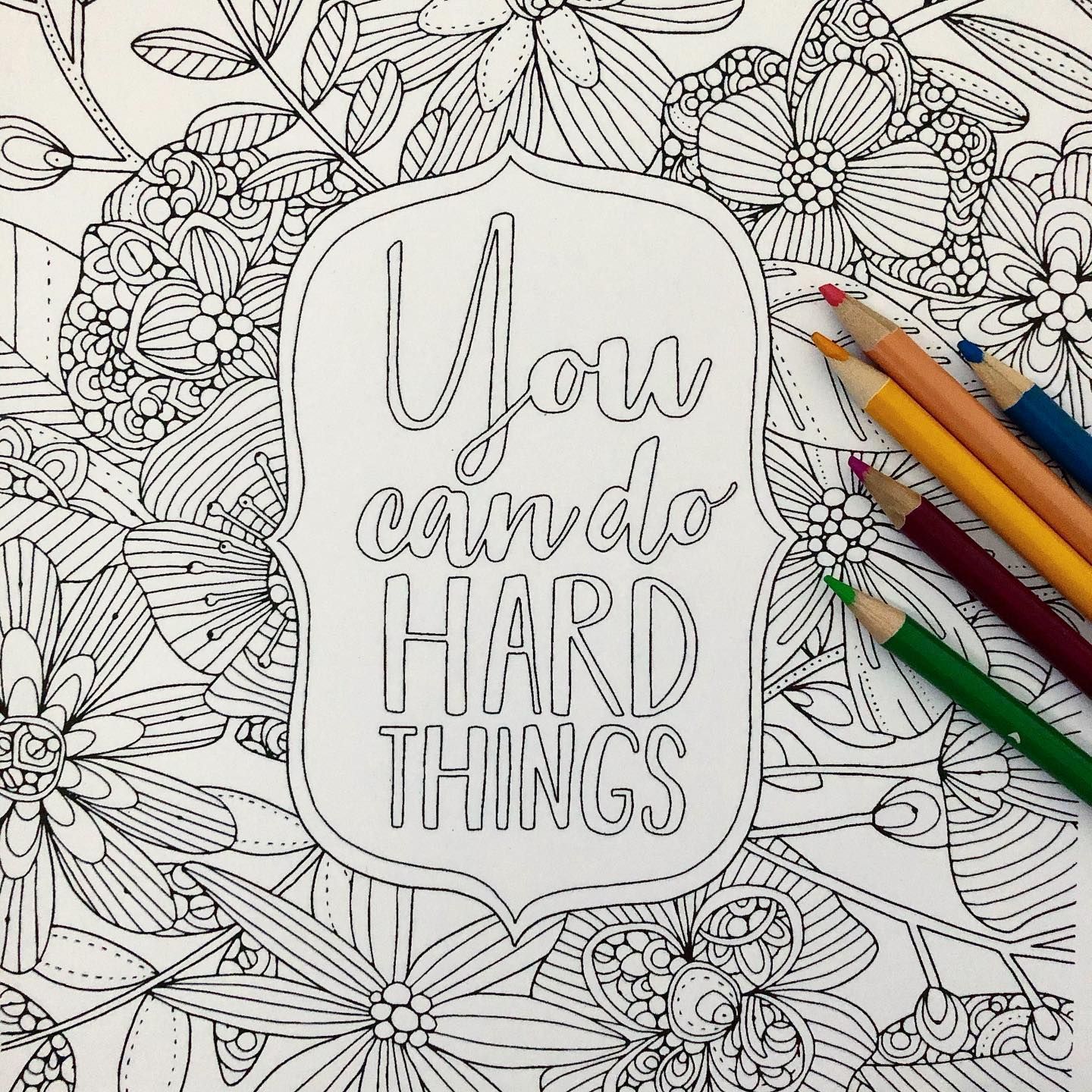 i can do hard things coloring page