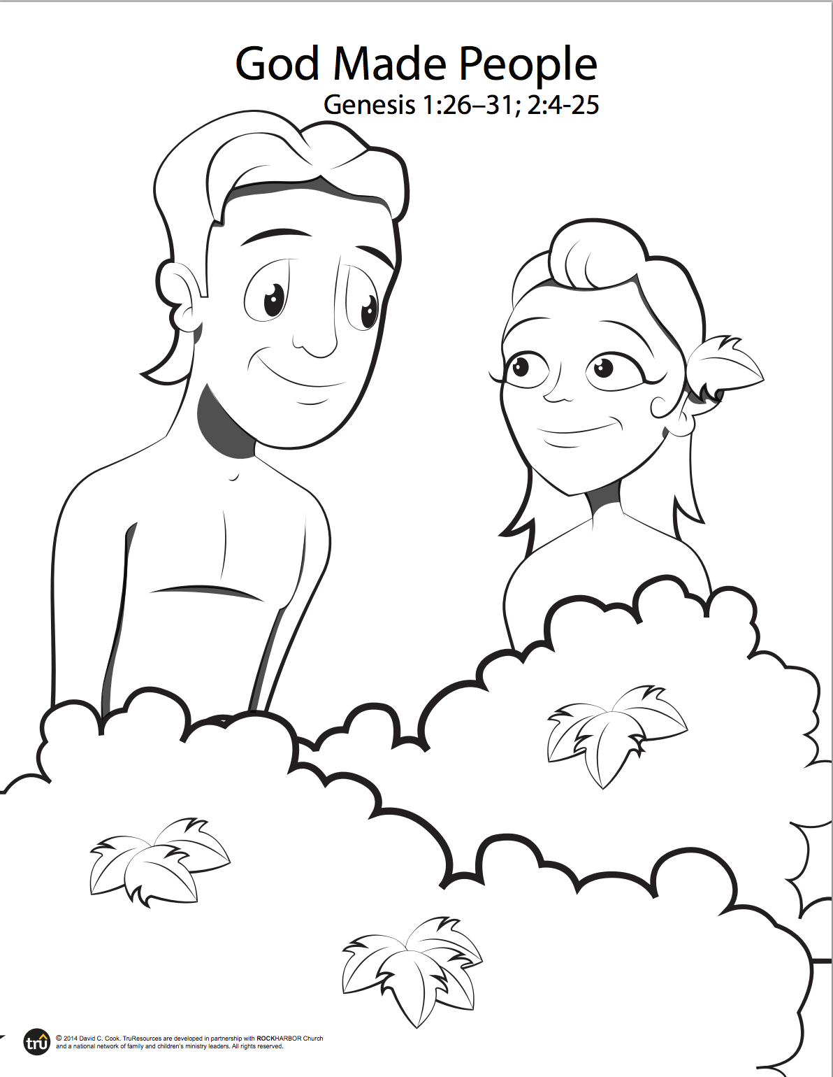 adam and eve coloring page for preschoolers