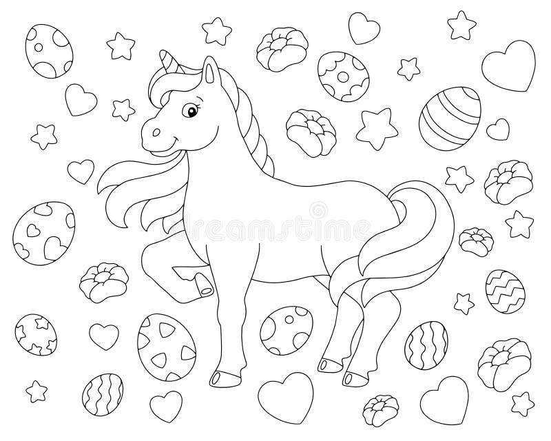 unicorn easter coloring pages