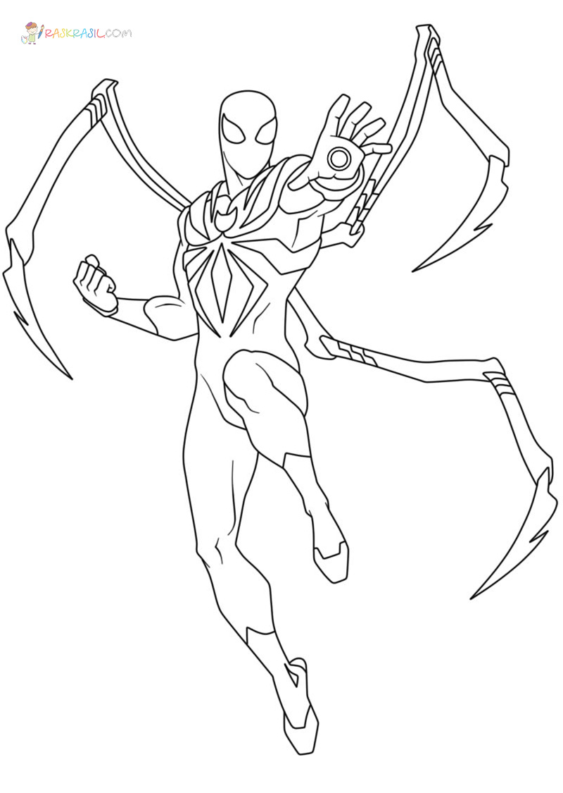 iron spider man coloring pages