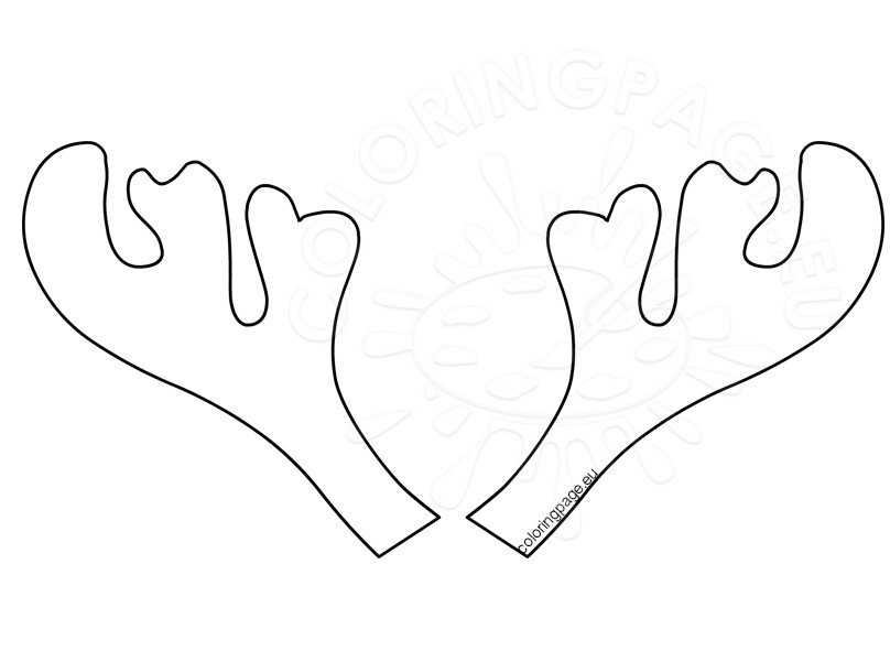 Printable reindeer antlers pattern – Coloring Page