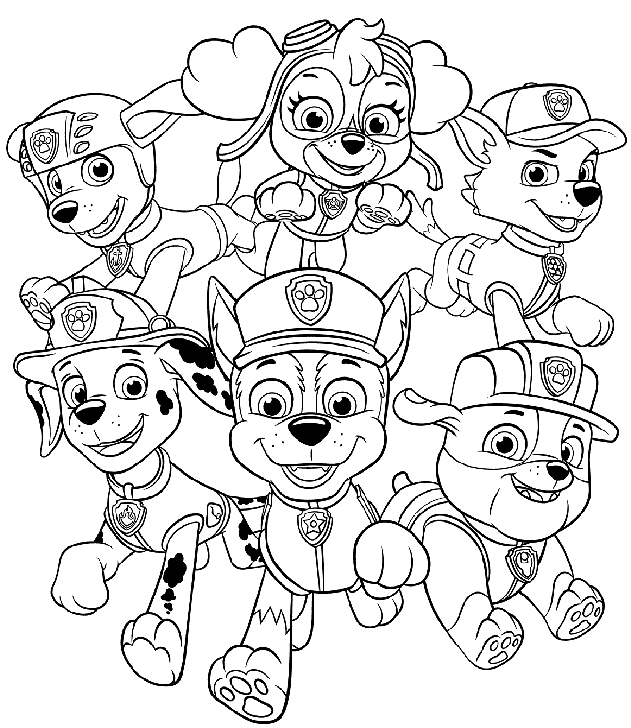 paw patrol rubble coloring page