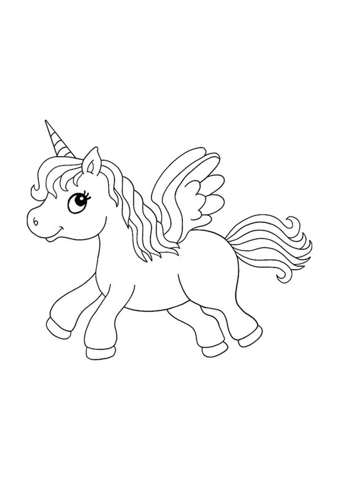 Winged Unicorn Coloring Pages | Unicorn coloring pages, Mermaid