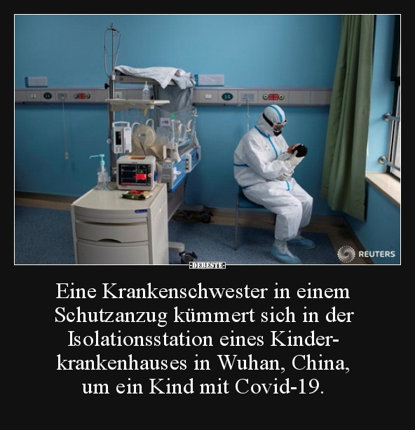 Eine Krankenschwester in einem Schutzanzug kümmert sich.. - DEBESTE.de