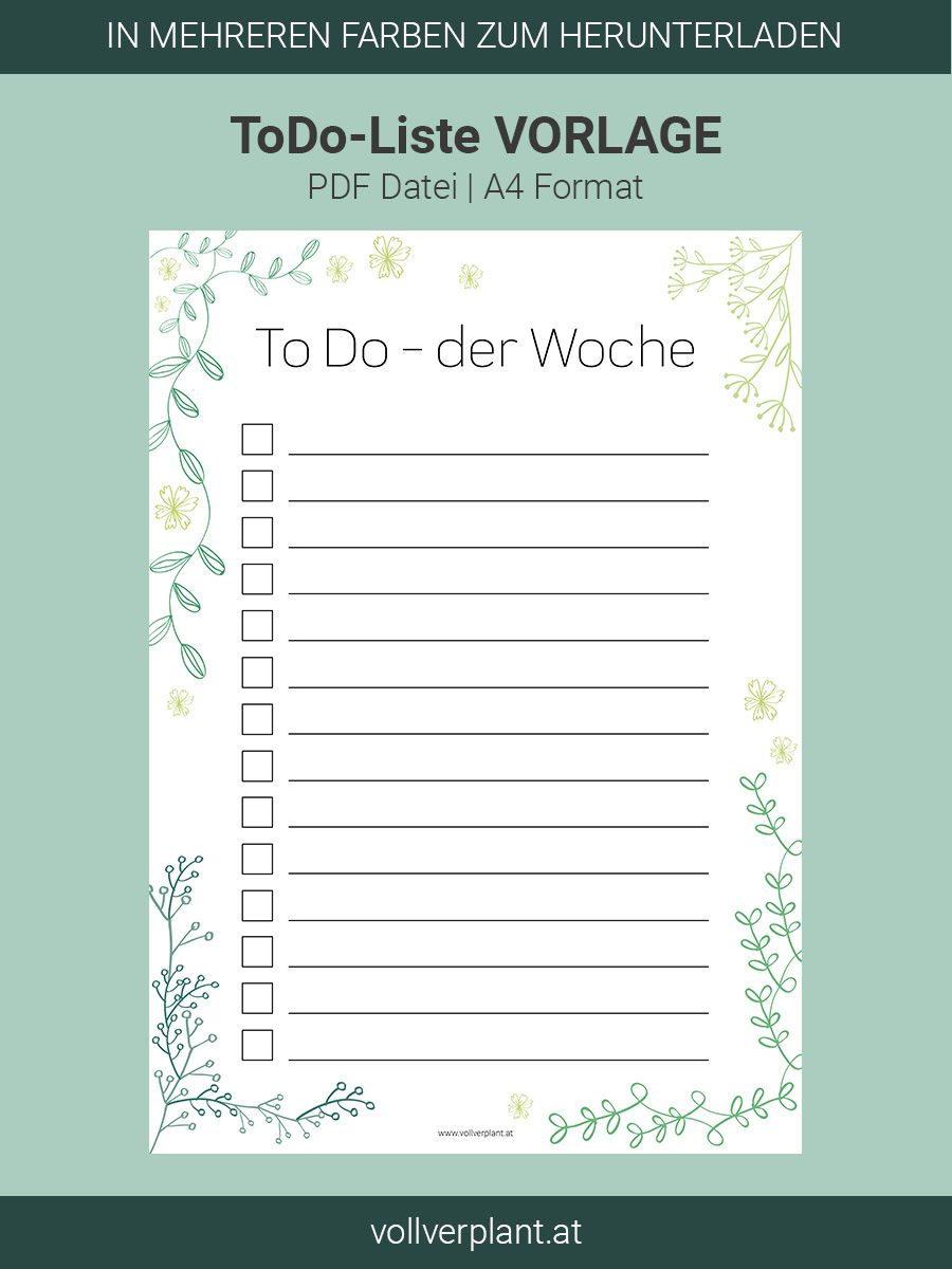 to do liste vorlage schön pdf