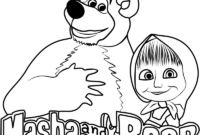 masha and the bear coloring page