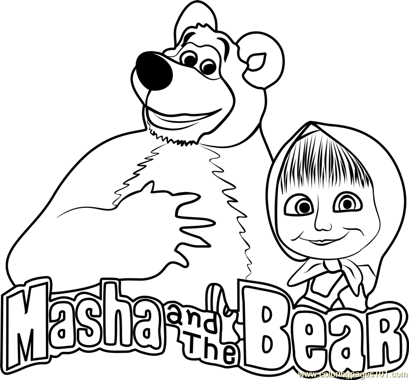 Masha and the Bear Coloring Page for Kids - Free Masha and the Bear