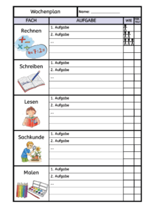 wochenplan vorlage grundschule