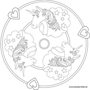 einhorn mandalas zum ausmalen