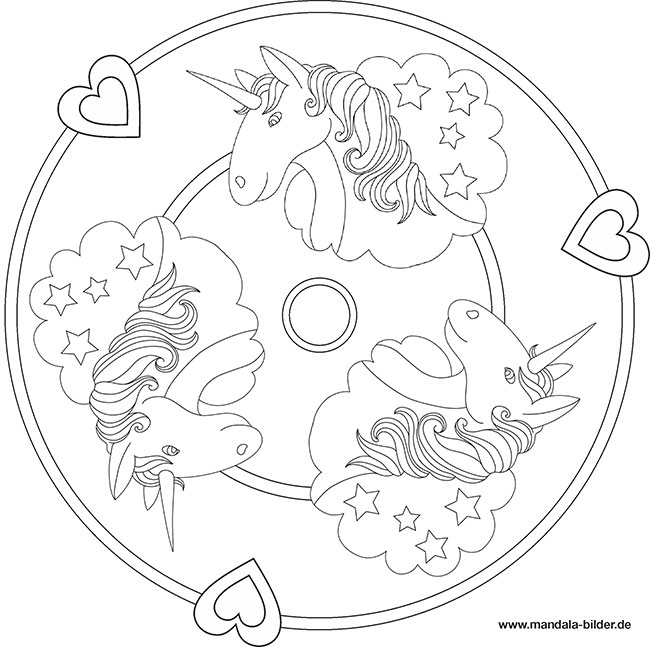 einhorn mandalas zum ausmalen