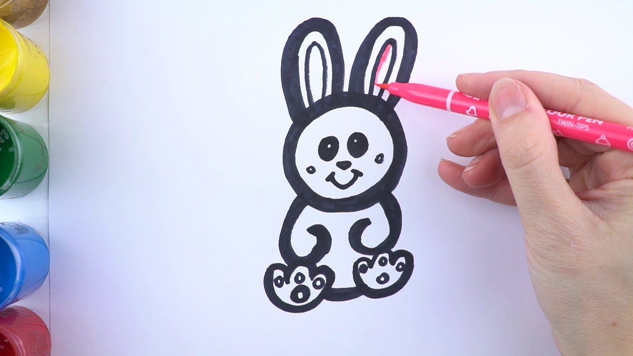 Oster Hase zeichnen Malvorlage für Kinder| Easter Bunny coloring pages