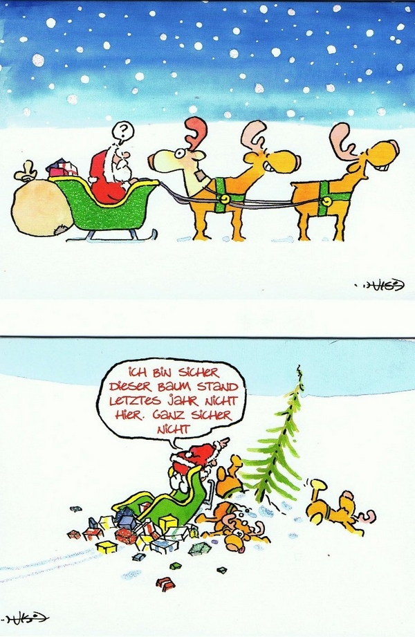 12 lustige Weihnachtskarten 2-fach | Spruchbilder, Poster, Karten