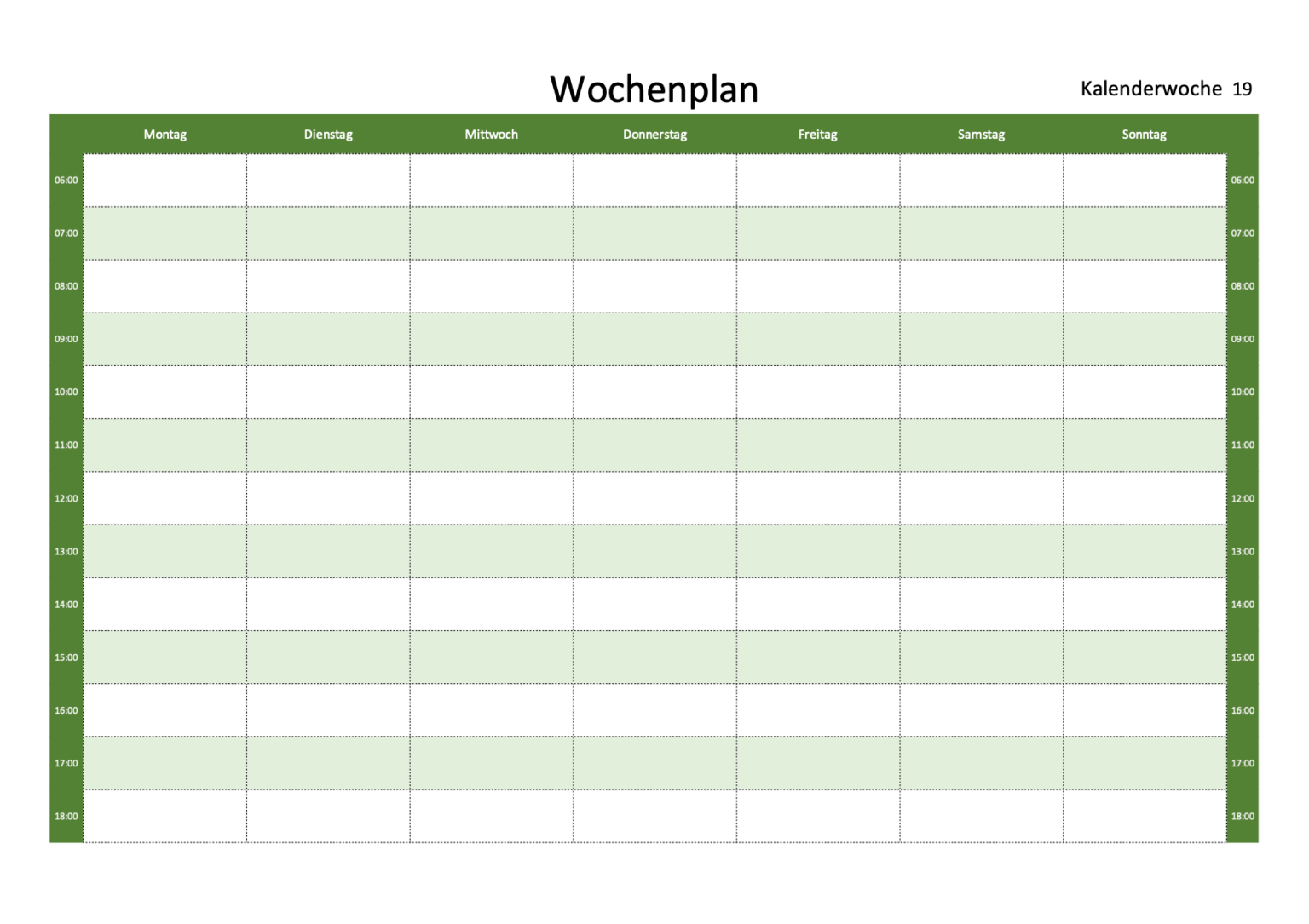 Wochenplan Als Excel Vorlage Wochen Planer Excel Vorlage Wochenplan