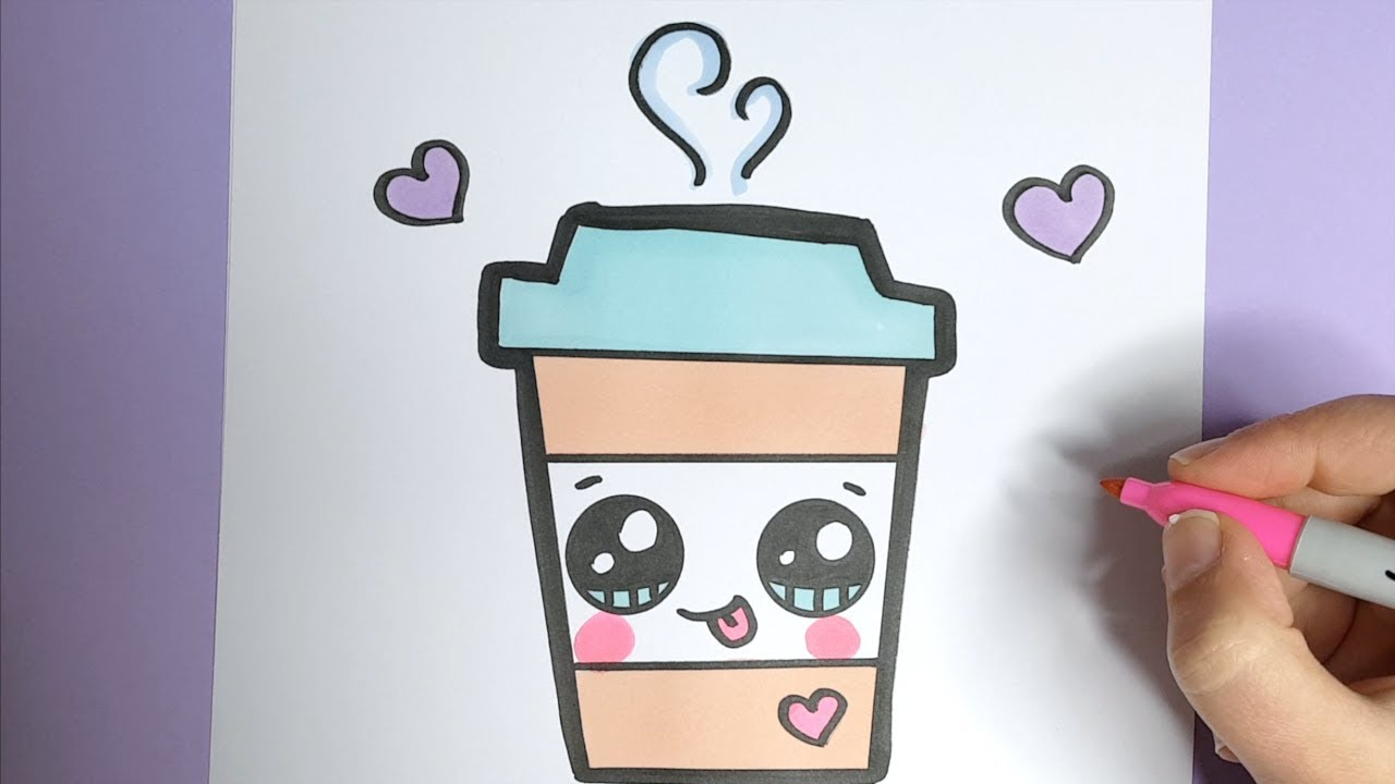 Kawaii Kaffee Getränk Malen- Kawaii Bilder Zum Nachmalen mit Schöne