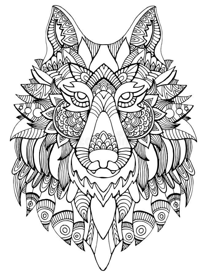 ausmalbilder wolf mandala