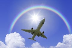 regenbogen aus dem flugzeug