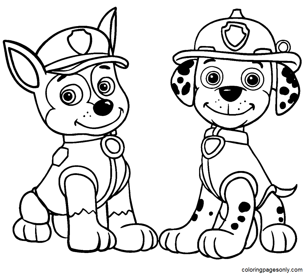 Paw Patrol Ausmalbilder Chase Und Marshall View Malvorlagen Paw | My