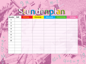 stundenplan klein für mäppchen zum ausdrucken