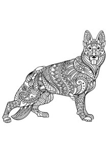 ausmalbilder hunde mandala