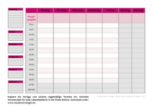 druckvorlage wochenplan vorlage