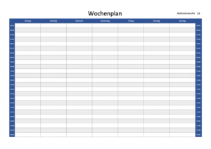 vorlage wochenplaner zum ausdrucken