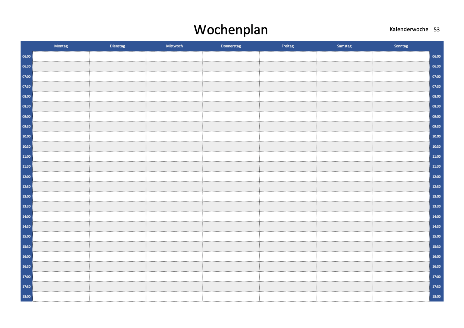 vorlage wochenplaner zum ausdrucken