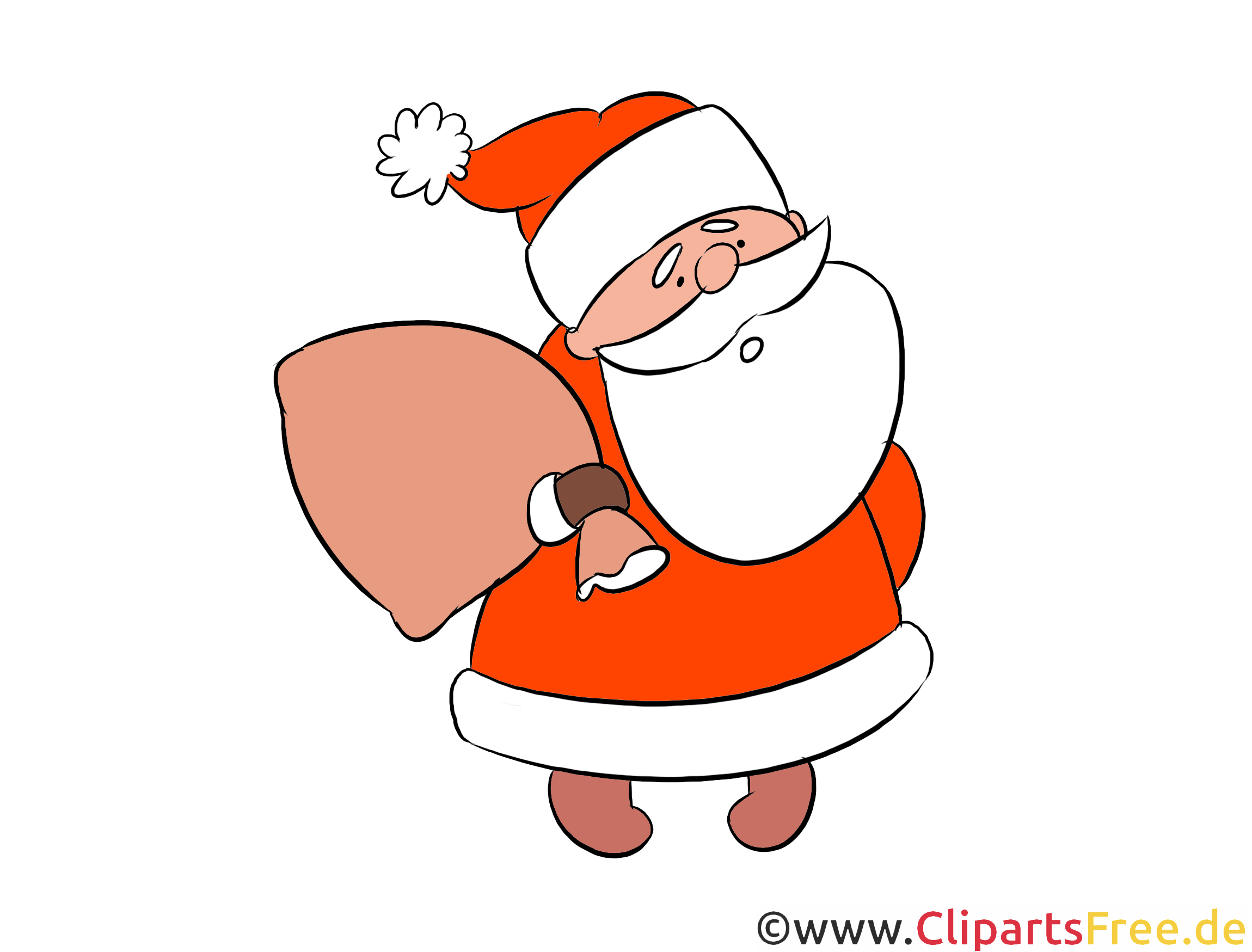 Clipart Weihnachtsmann Illusration, Bild, Grafik, Comic