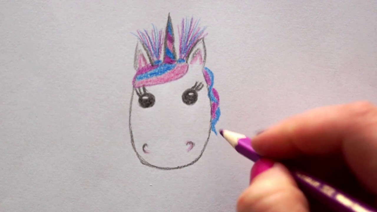 🦄 Einhorngesicht zeichnen - Einhorn malen - How to draw unicorn - как