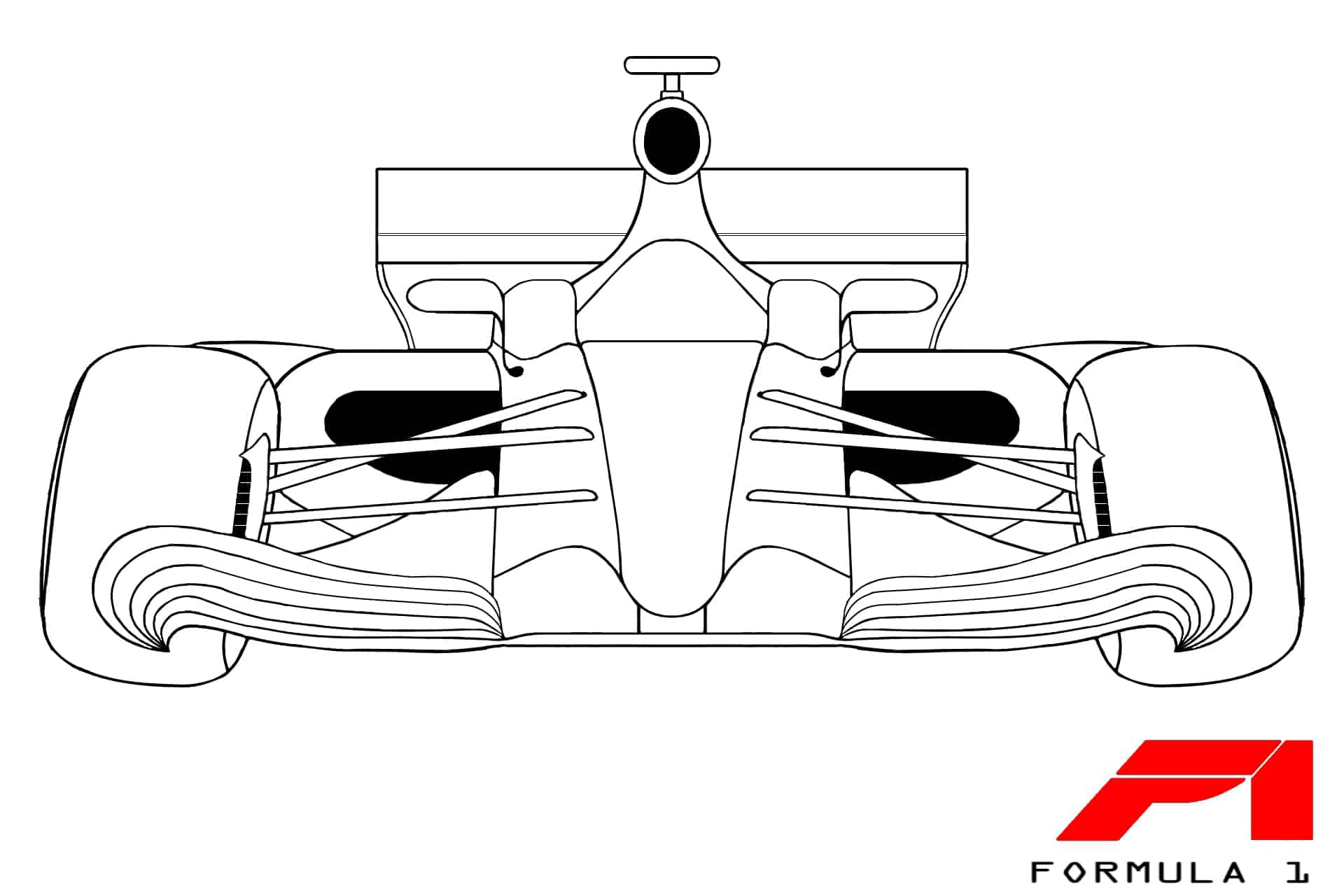 Ausmalbilder Formel 1 | Kostenlose Malvorlagen für Jungs