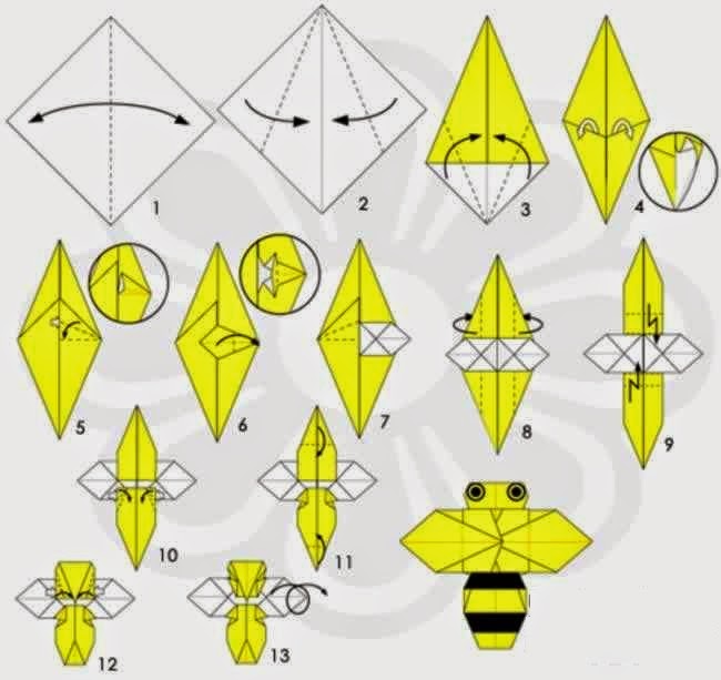 how to make an origami bee ~ origami flower easy