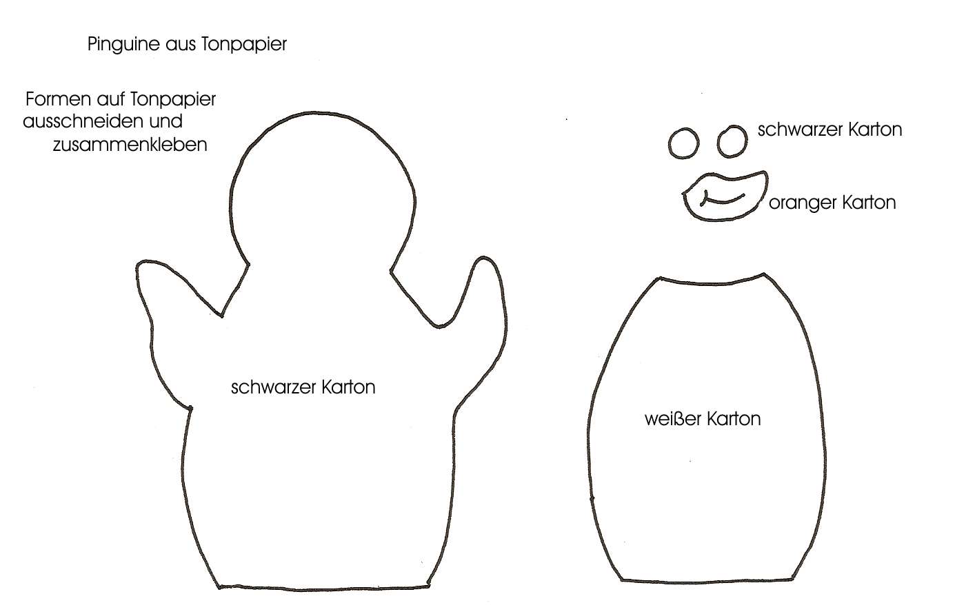pinguin basteln vorlage zum ausdrucken