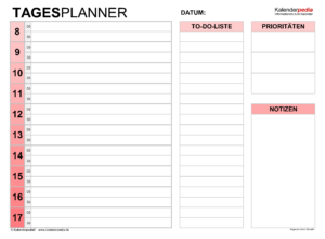 tagesplan mit uhrzeit vorlage pdf
