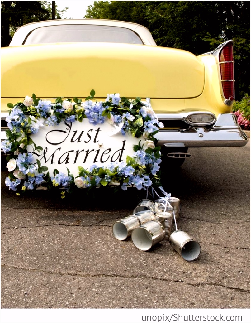 Druckvorlage Hochzeitsauto Bild Zum Ausdrucken / Just Married Auto