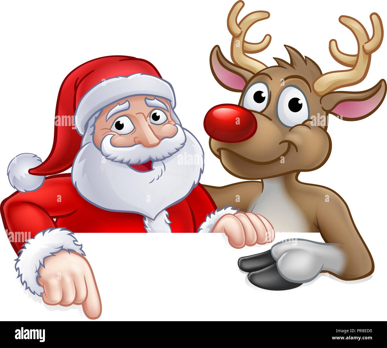 Weihnachtsmann und Rentier Weihnachten Cartoon Charakter Stock