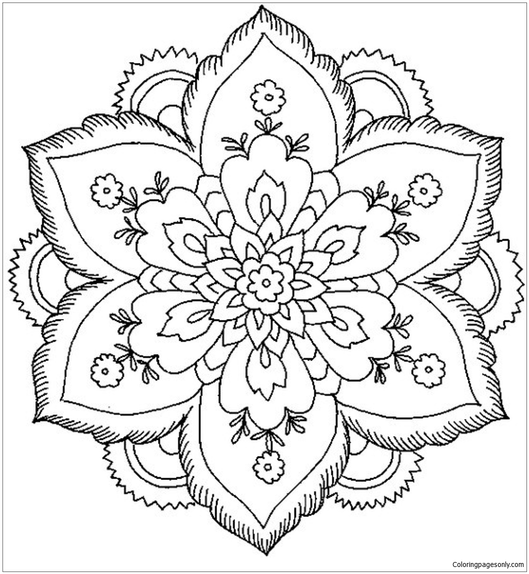 ausmalbilder blumen mandala