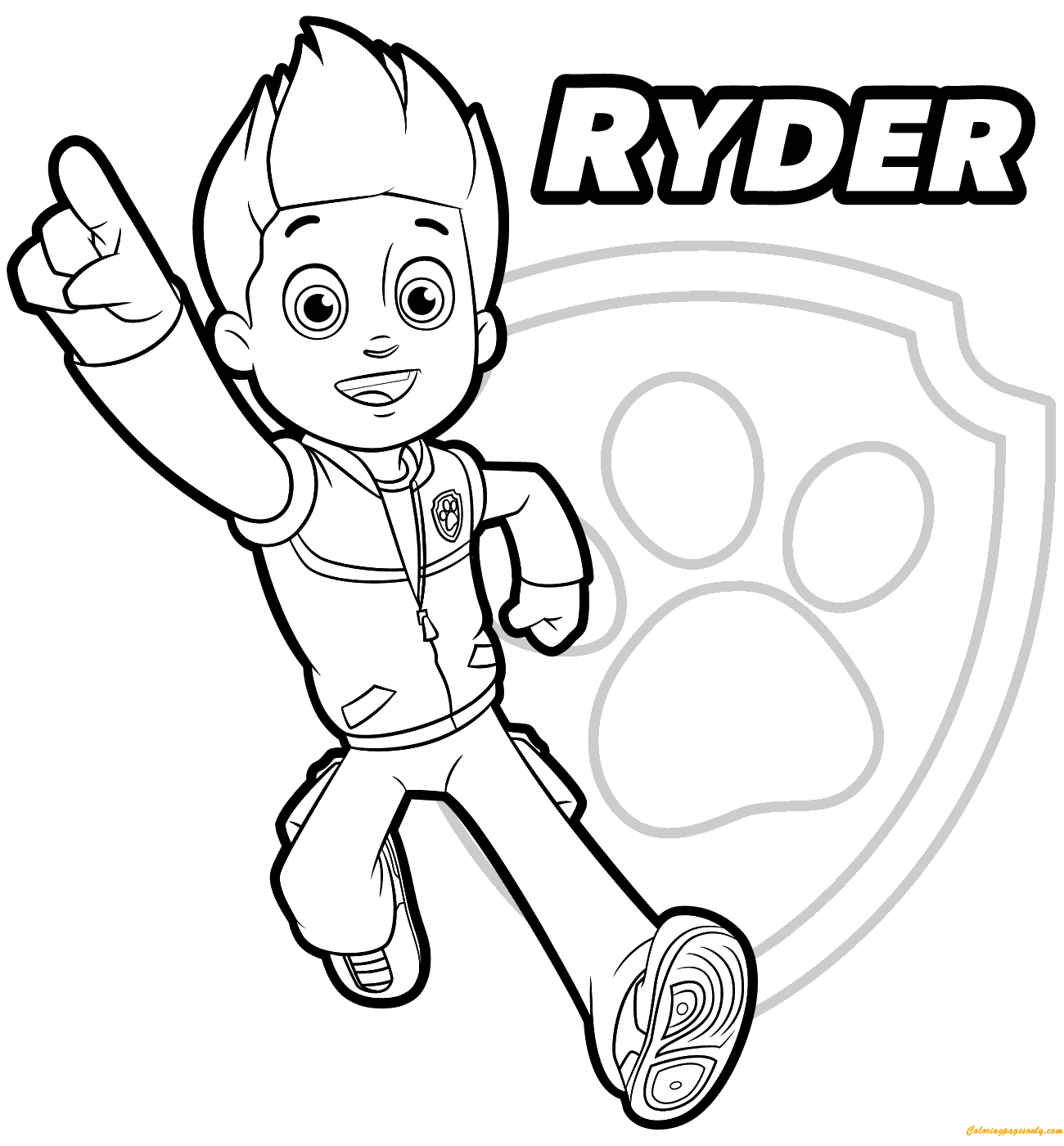 Paw Patrol Ryder 1 Coloring Pages - Cartoons Coloring Pages - Coloring